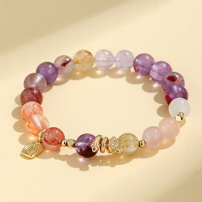 8mm Various Crystal Amethyst Lucky Bracelet for Balance