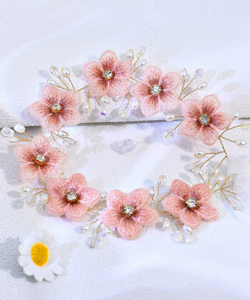 Handmade Orange Weave Pearl Hairpiece