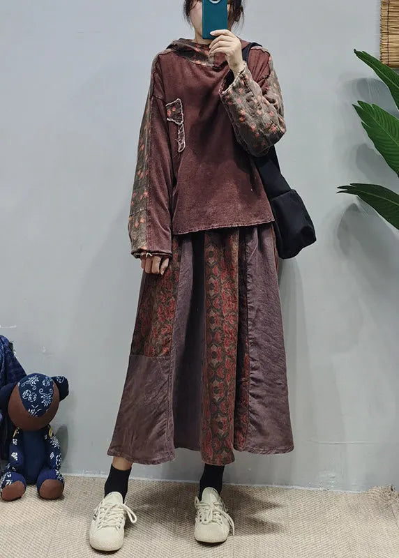 Mulberry Linen Loose Sweatshirt Low High Design Long Sleeve