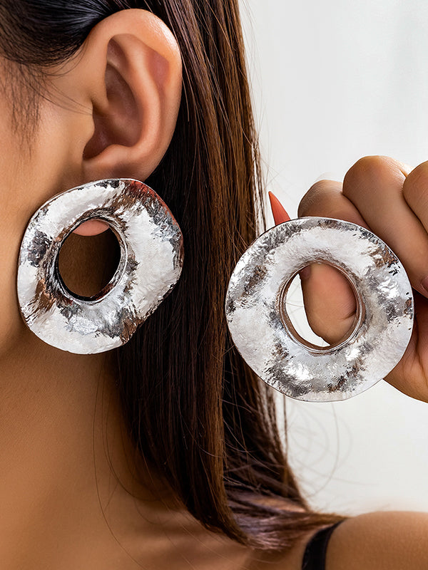 Geometric Hollow Color Drop Earrings