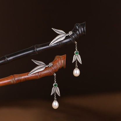925 Sterling Silver Chinese Hairpin With Red Sandalwood and Ebony