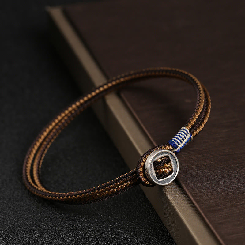 925 Sterling Silver Handmade Protection Weave String Bracelet