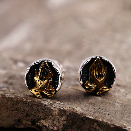 925 Sterling Silver Namaste Spiritual Stud Earrings for Equality & Protection