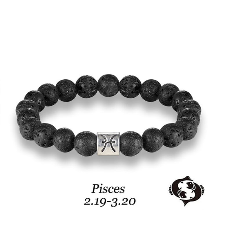 Handmade Lava Stone Zodiac Bracelet
