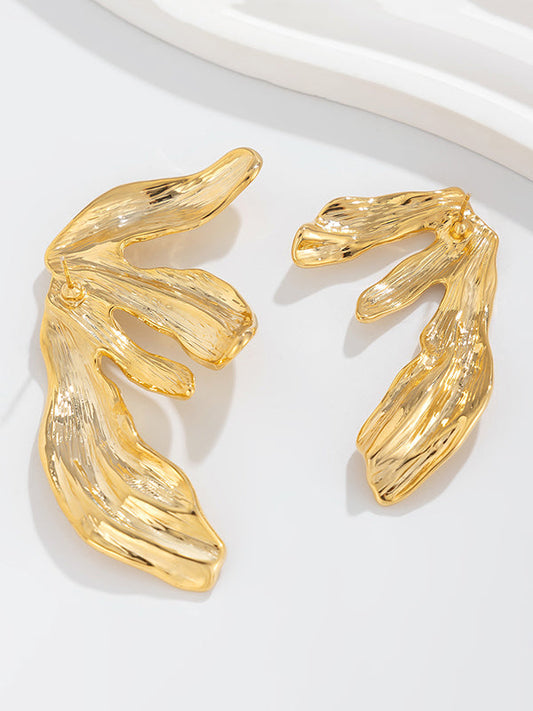 Geometric Pleated Color Earrings Accessories