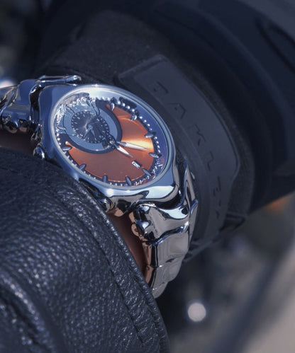 Stylish Orange Stainless Steel Quartz Movement Noctilucent Watches
