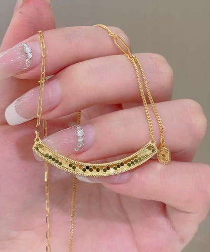Gold Sterling Silver Overgild Fish Scale Smile Locket Necklace