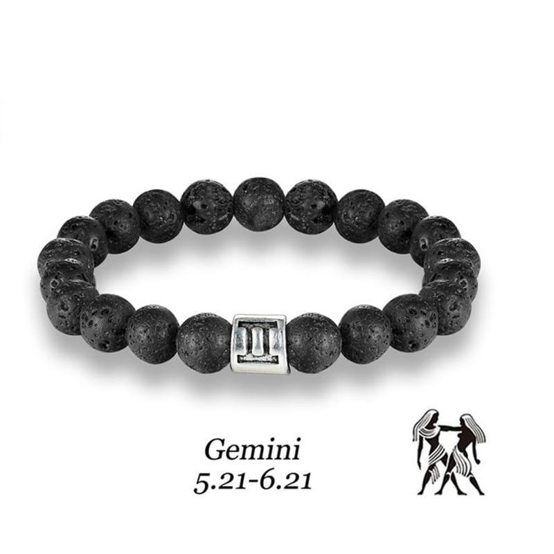 Handmade Lava Stone Zodiac Bracelet