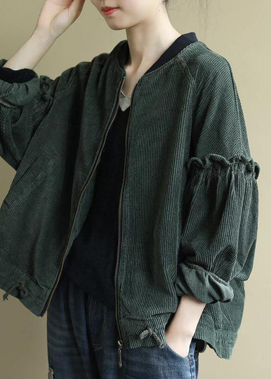 Unique Green Spring Jackets Outfit Ruffles
