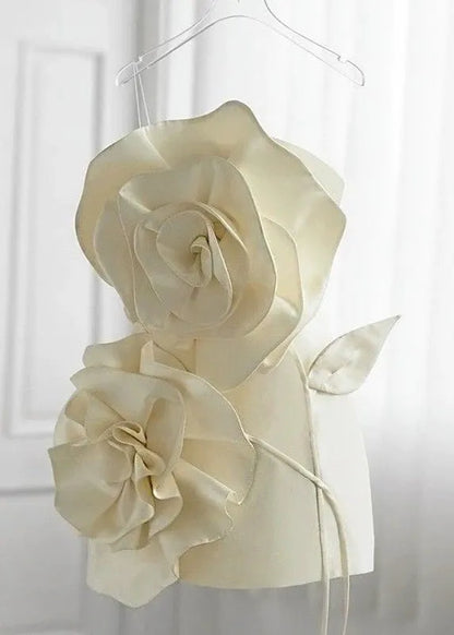 Novelty White Cotton Mid Dress Summer