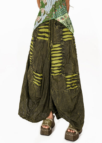 Green Tie Dye Flower Bud Skirt Summer