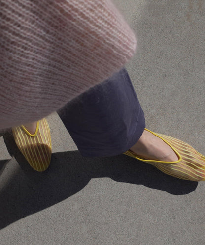 Yellow Breathable Mesh Flat Feet Shoes Splicing Stylish