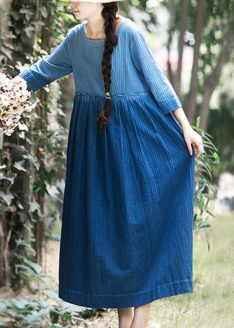Simple Collar Spring Quilting Tutorials Blue Striped Dress