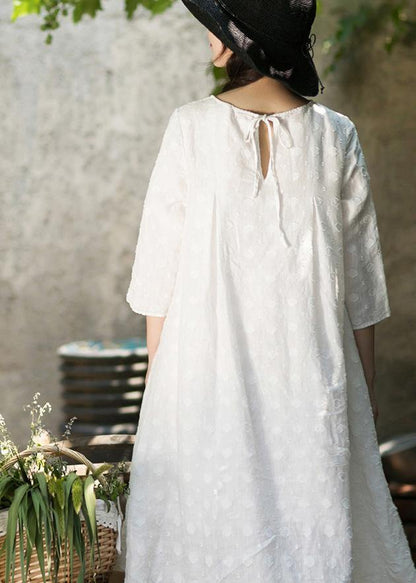 Unique O-neck Summer Wardrobes Inspiration White Dress