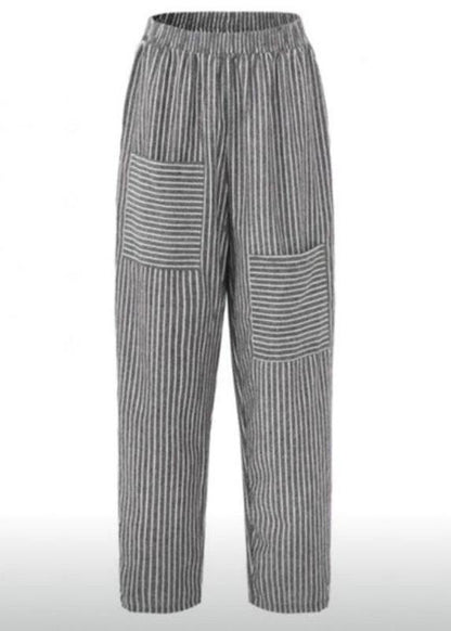 Stripe Elastic Waist Loose Harem Pants