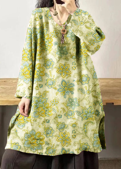 Black Text V Neck Embroidered Patchwork Linen Mid Dresses Fall