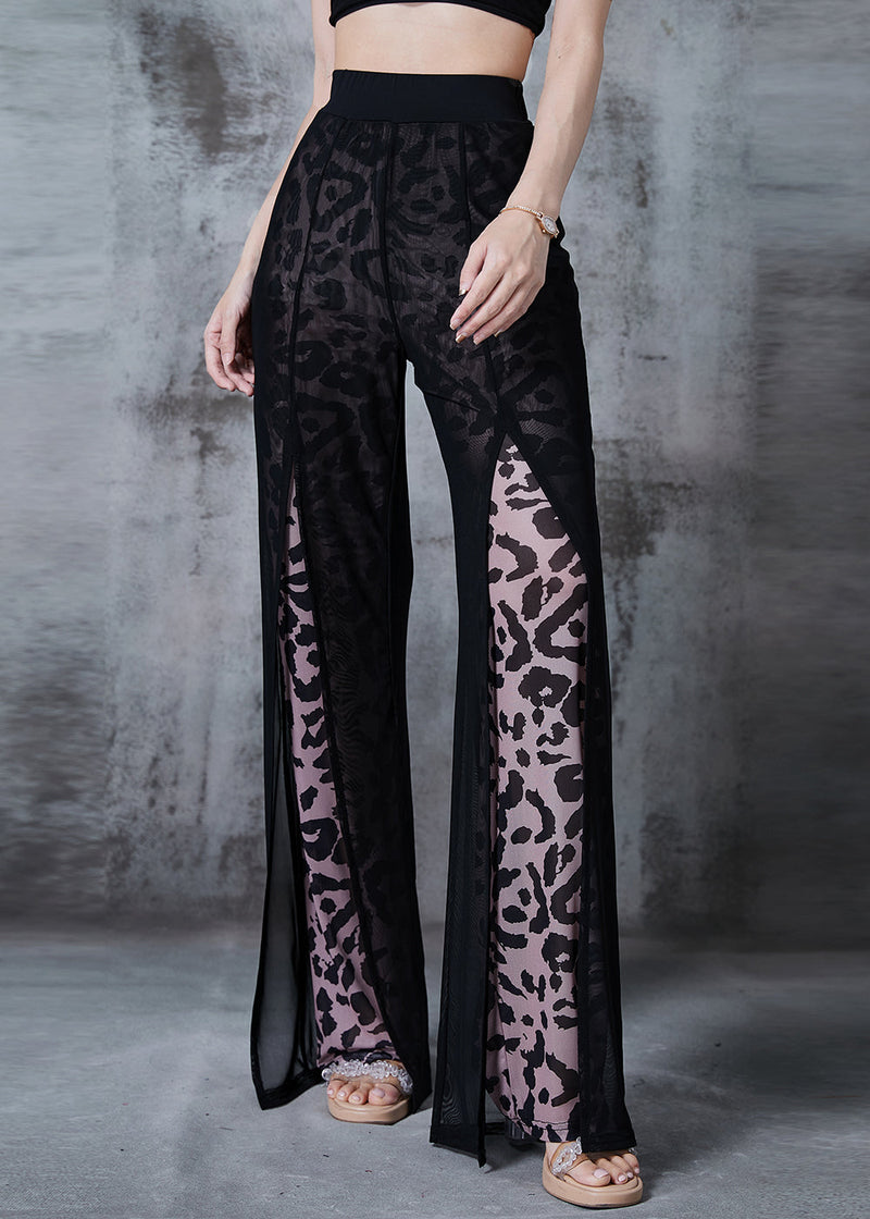 Black Side Open Silm Fit Chiffon Bell-bottom Fall