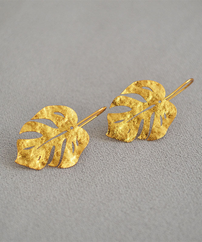 Thanks Giving Day Give Out- Gold Leaf Shape 14k Gold Copper Stud Earrings