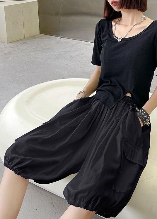 French White Pockets Hot Lantern Pants