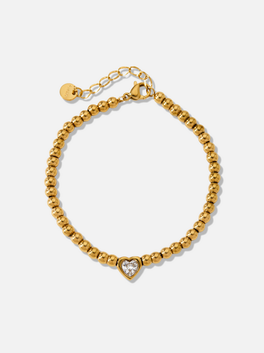Perl Heart Beaded Bracelet