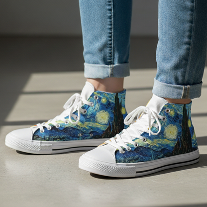 Blaue Wirbel Abstrakte Kunst High-Top Sneakers