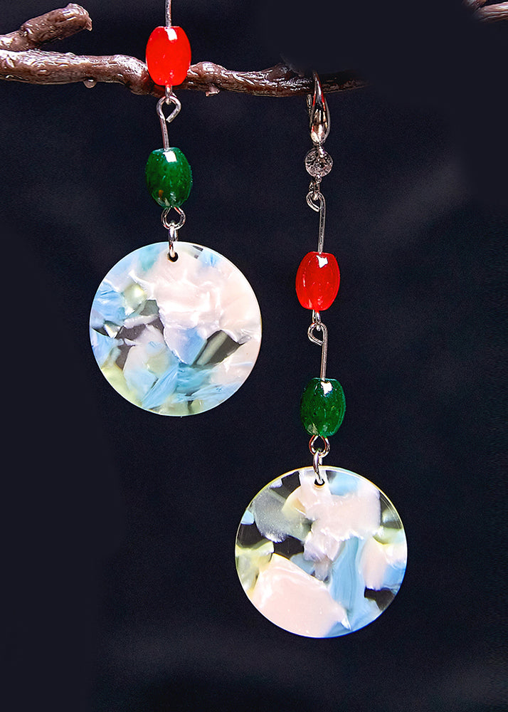Turquoise Collocation Coral Acrylic Drop Earrings