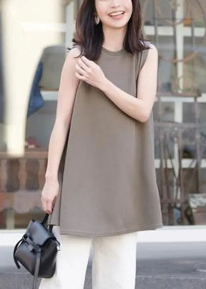 Coffee Cotton T Shirt Sleeveless