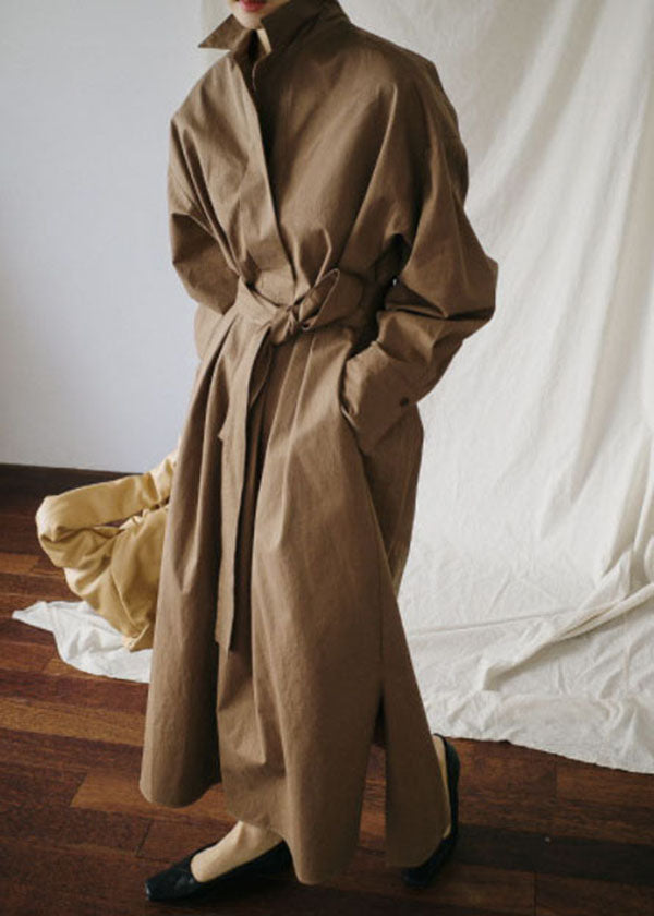 Apricot Loose Cotton Dress Cinched Spring