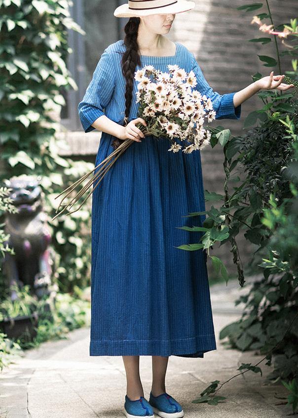 Simple Collar Spring Quilting Tutorials Blue Striped Dress