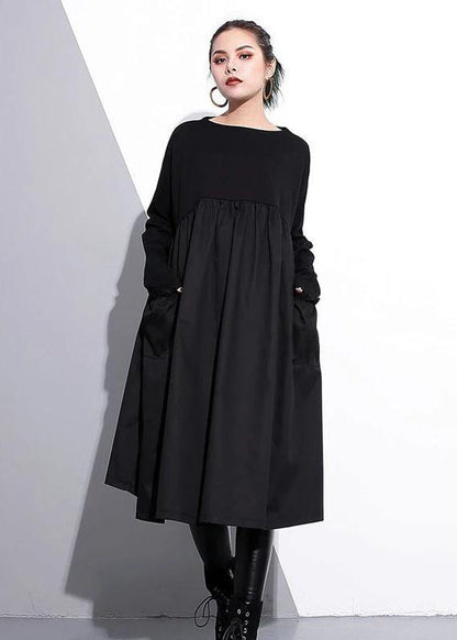 Cinched O Neck Cotton Clothes for Tutorials Yellow Chrysanthemum Dresses
