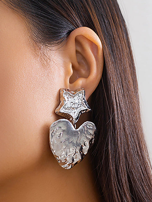 Normcore Heart Shape Color Star Shape Earrings Accessories