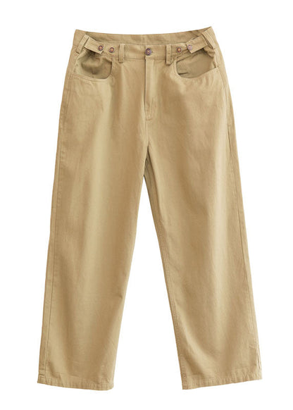 Khaki Cotton Pants Spring