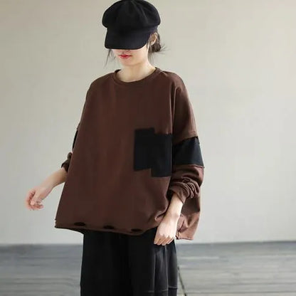 Diy Chocolate Cotton Top Silhouette Patchwork Silhouette Spring Top