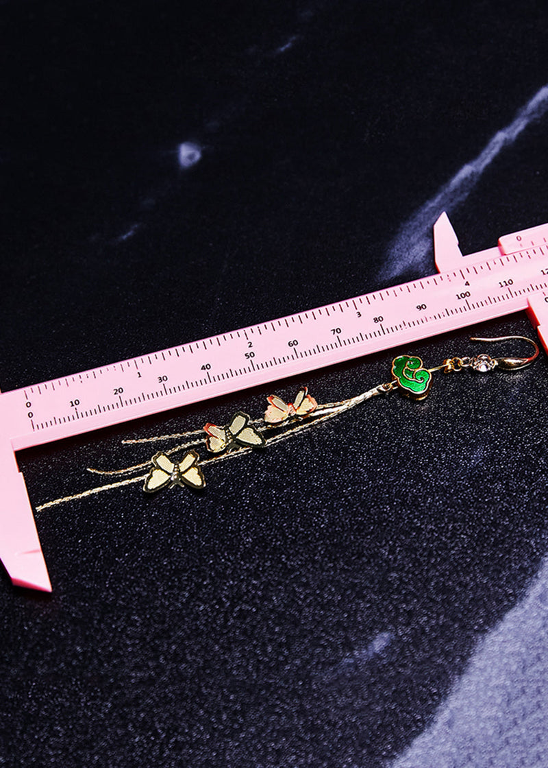 Butterfly Tassels 14k Gold Long Drop Earrings