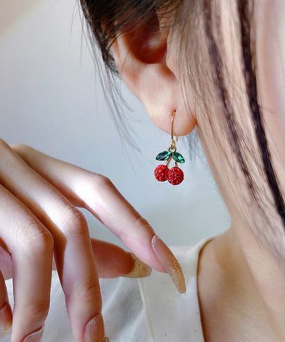 Gold Copper Overgild Cherry Drop Earrings