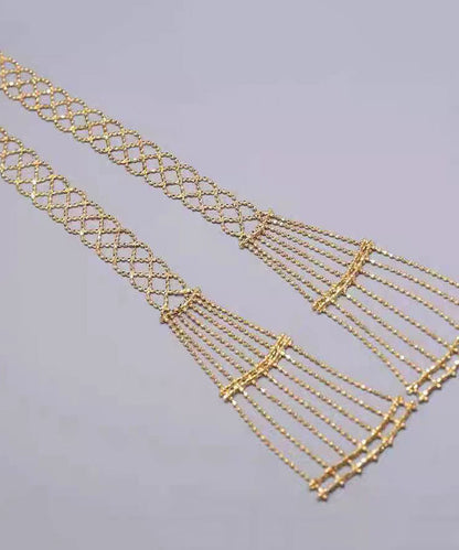 Gold Sterling Silver Overgild Chain Hollow Out Necklace