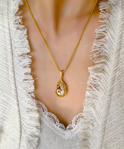 Golden Tulip Metal Monet's Garden Pendant Necklace