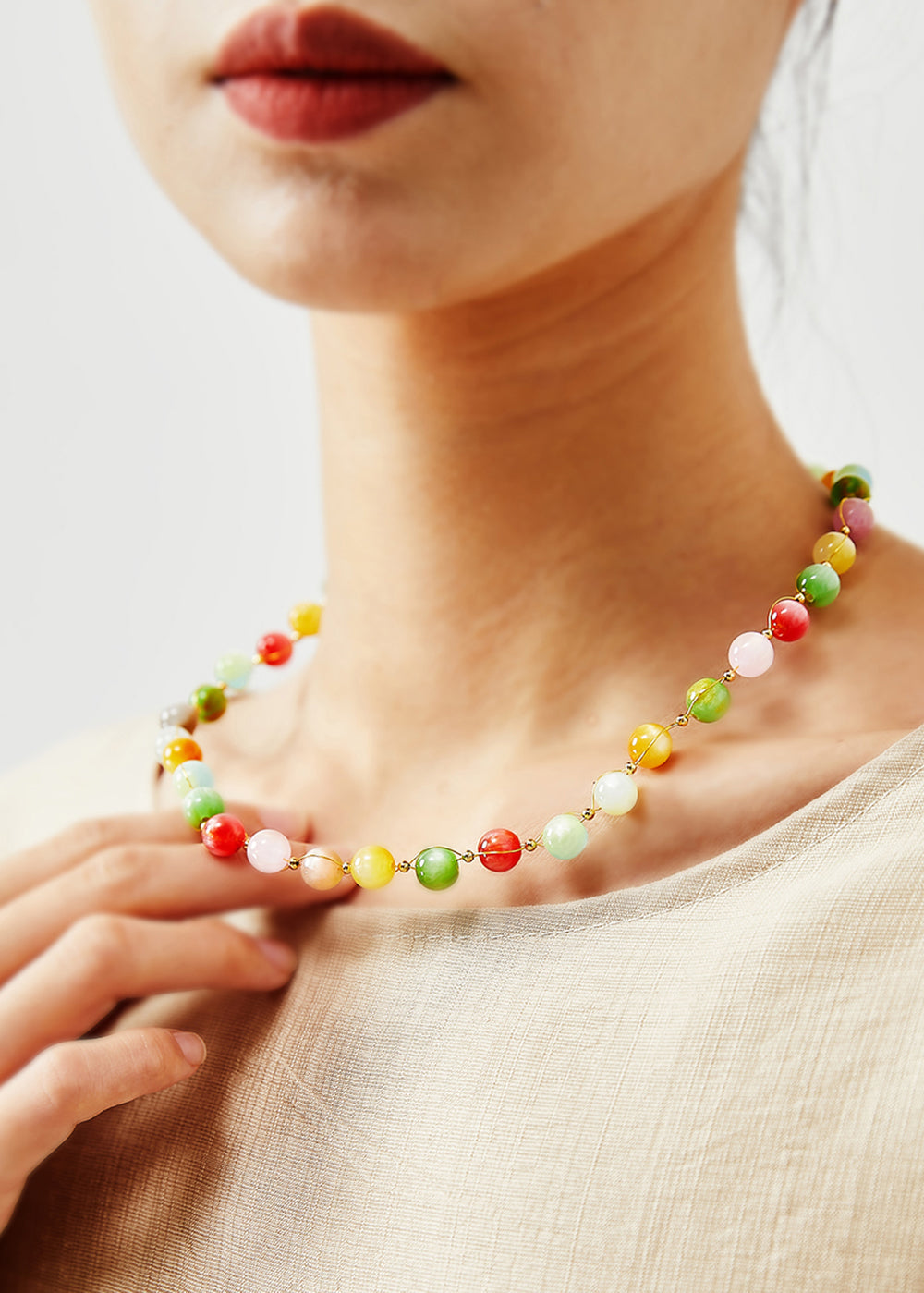 Rainbow Jade Princess Necklace