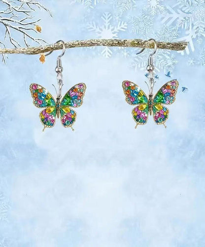 Rainbow Stainless Steel Acrylic Butterfly Drop Earrings