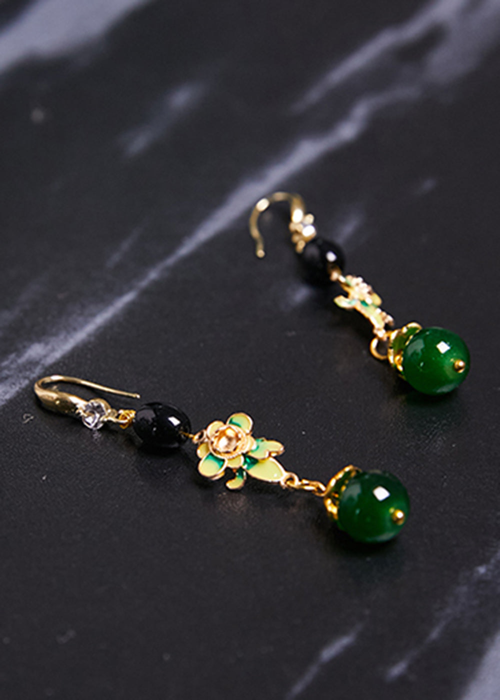 Turquoise Fine Flower Drop Earrings