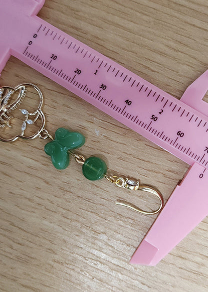 Butterfly Jade Collocation 14k Gold Drop Earrings