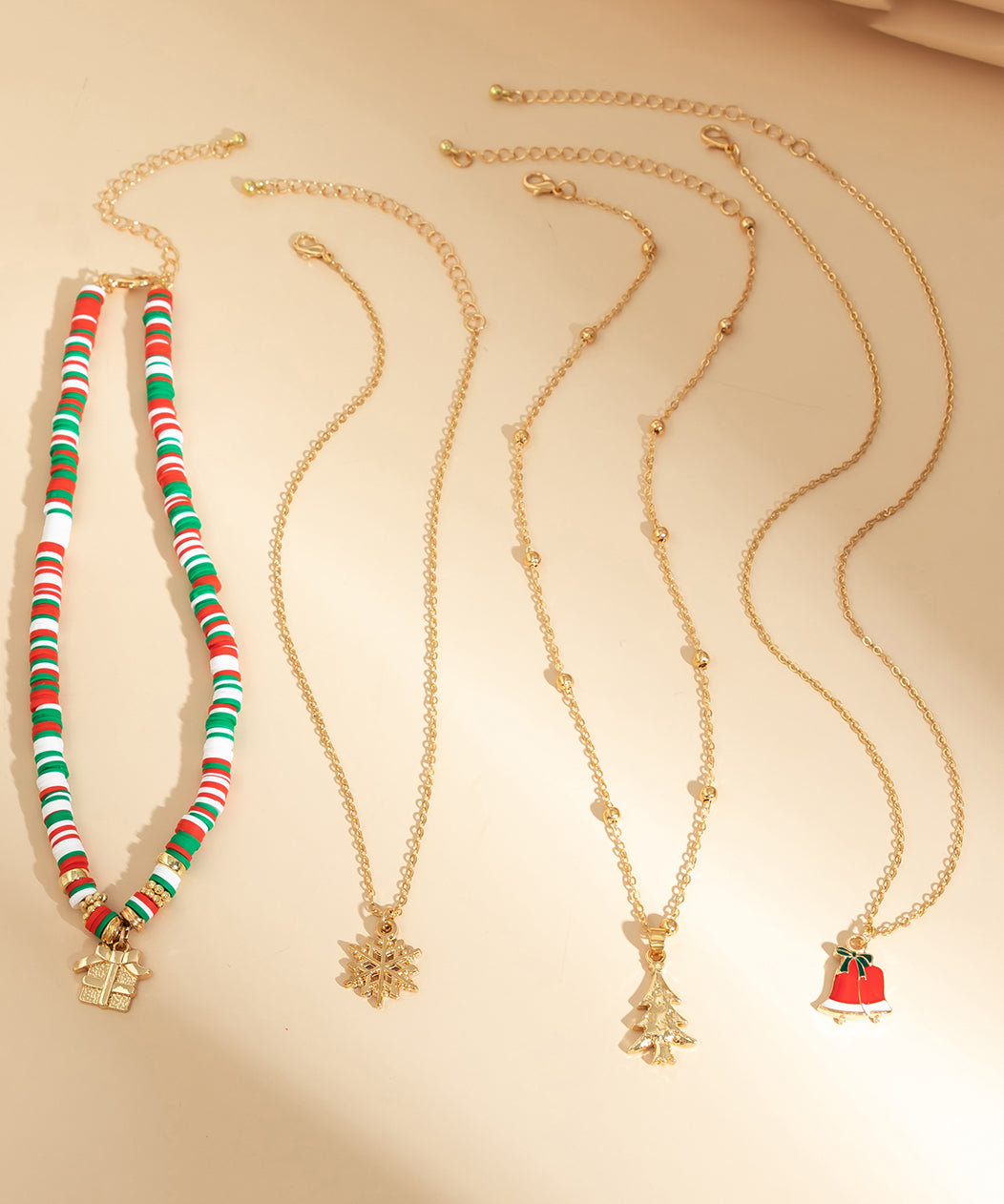 Colorblock Alloy Multilayer Four Piece Set Pendant Necklace Ra007