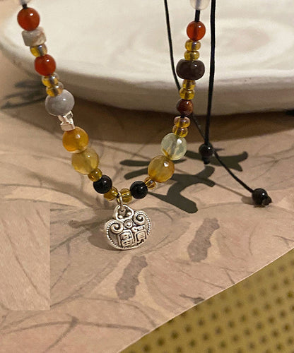 Copper Pearl Agate Pendant Necklace