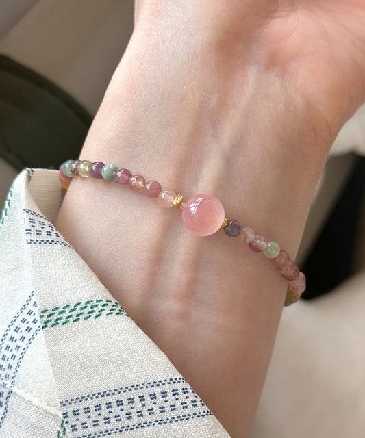 Rainbow Hand Woven Beading Chain Bracelet Gh1073