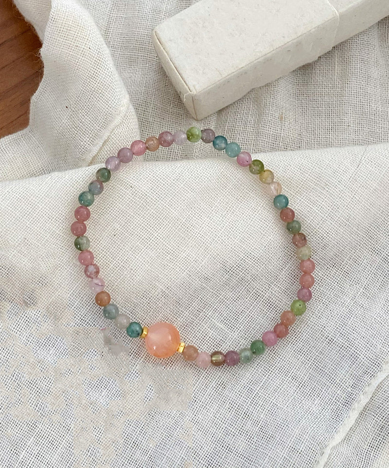 Rainbow Hand Woven Beading Chain Bracelet Gh1073