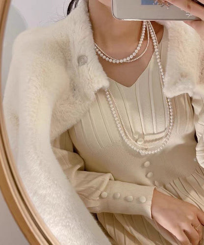 Brief White Handmade Pearl Beading Gratuated Bead Necklace Ii016