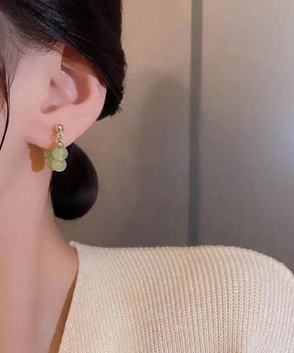 Green Overgile Crystal Hoop Earrings Tw1048
