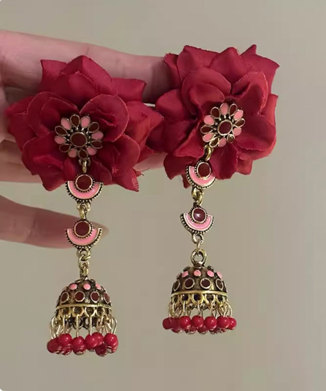 Mulberry Sterling Silver Overgild Rose Tassel Drop Earrings