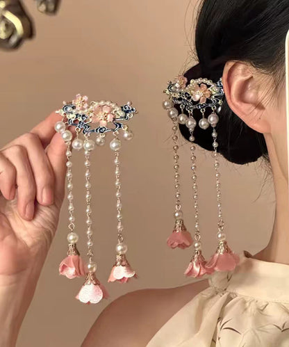 Chinese Style Alloy Pearl Tassel Single Hairpin