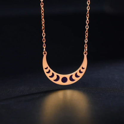 Lunar Phases Crescent Moon Necklace
